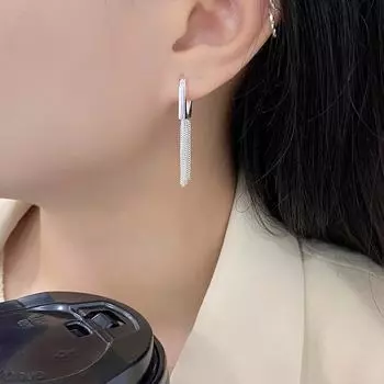 Серьги с квадратными кисточками, легкие, роскошные, элегантные, модные серьги высокого класса