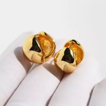 Серьги с латунным покрытием из настоящего золота, модные, с металлической полированной текстурой, двухсторонние, с пряжкой, геометрические, с эффектом холодного ветра 562 золотой