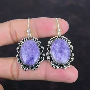 Серьги с лепидолитом, серьги с драгоценными камнями, серьги из стерлингового серебра 925 пробы, ювелирные изделия ручной работы, очень красивые висячие серьги, подарки для нее, свадебные украшения