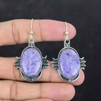 Серьги с лепидолитом, серьги с драгоценными камнями высшего качества, серьги из стерлингового серебра 925 пробы, серьги ручной работы из лепидолита, дизайнерские серьги, подарки для матери