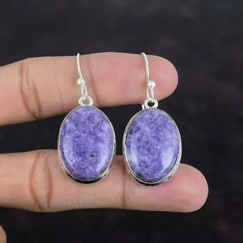 Серьги с лепидолитом, серьги с драгоценными камнями высшего качества, серьги из стерлингового серебра 925 пробы, серьги ручной работы, достойные ювелирные изделия, подарки для мамы, абсолютно новые серьги