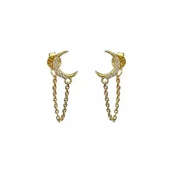 Серьги с лунной бахромой и подвесными серьгами Super Fairy Temperament Light Luxury Earrings Commuting Retro