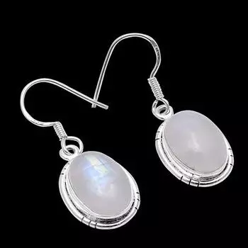 Серьги с лунным камнем, серьги ручной работы, подарок для нее, серебряные украшения 925 пробы, женские серьги, висячие серьги