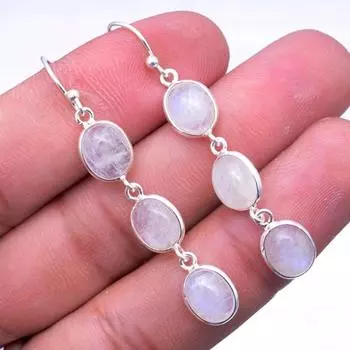 Серьги с лунным камнем, серебро 925 пробы, серьги ручной работы Серьги с лунным камнем