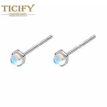 Серьги с лунным камнем, женские простые темпераментные легкие роскошные серьги высокого уровня, милые маленькие модные маленькие свежие серьги 5mm