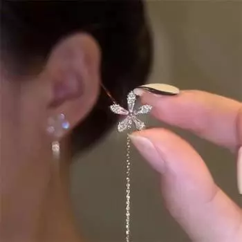 Серьги с микро-инкрустацией бриллиантами, новые длинные серьги в корейском стиле, темперамент