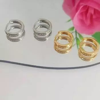 Серьги с микробриллиантами высшего качества: Элегантный, универсальный и модный для женщин Earrings золотой