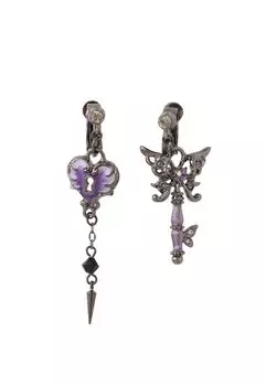 Серьги с мотивом ключа-бабочки SAME1486 XV [Anna Sui] фиолетовый