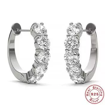 Серьги с муассанитом 2 карата, серьги, высококачественные серебряные украшения для ушей S925 оптом 925 Silver белого золота