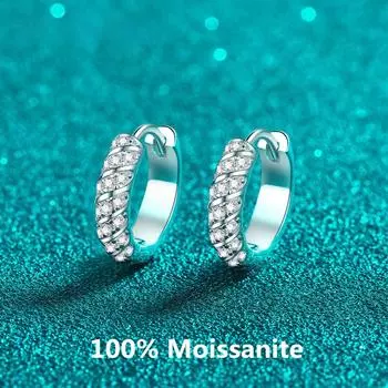 Серьги с муассанитом для девочек, модные изысканные серьги-гвоздики из стерлингового серебра, подарок на день рождения, ювелирные изделия с сертификатом GRA