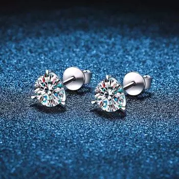 Серьги с муассанитом для женщин, роскошные серьги-гвоздики D, цвет Vvs1, серьги из стерлингового серебра 925 пробы с бриллиантами и сертификатами Gra 0.8ct 6mm