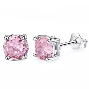 Серьги с муассанитом для женщин, стерлингового серебра 925 пробы, зеленого, розового, красного, черного, синего цвета, серьги-гвоздики со сверкающими бриллиантами, ювелирные украшения 0.3ct and 0.3ct 4mm белый