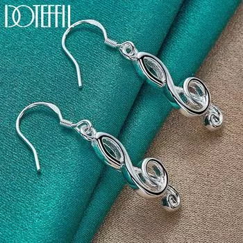 Серьги с музыкальными нотами из стерлингового серебра 925 пробы, модные свадебные украшения 3.80*0.80cm