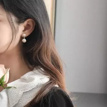 Серьги с натуральным пресноводным жемчугом, винтажный портовый стиль, расширенный французский стиль, серьги из серебра 925 пробы в стиле барокко 2.5cm