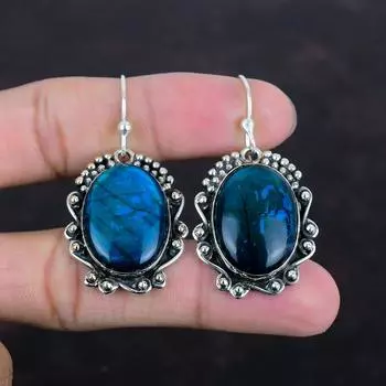 Серьги с неоновым блеском и лабрадоритом, натуральные драгоценные камни, серьги из стерлингового серебра 925 пробы, серьги-подвески ручной работы, дизайнерские ювелирные изделия, подарки для нее