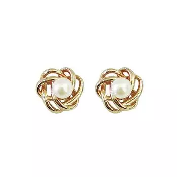 Серьги с объемным цветочным жемчугом, высококачественные серьги в стиле темперамента во французском новогоднем стиле