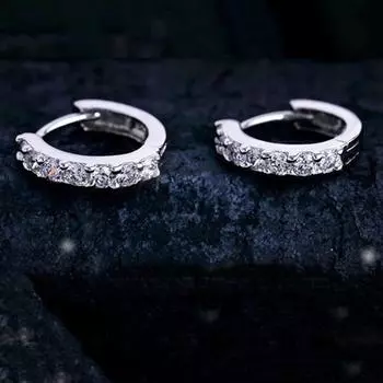 Серьги с одним рядом бриллиантов Flash Серьги-джокеры из Кореи Серьги Серьги Европейские и американские серебряные украшения Серьги золотой