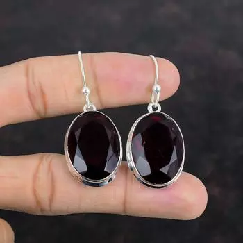 Серьги с ограненным мозамбикским гранатом, серебряные серьги 925 пробы, изумительные ювелирные изделия ручной работы, серьги с натуральными драгоценными камнями, серьги-подвески, подарки для нее