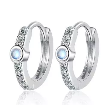 Серьги с опалом, двойное кольцо, простое кольцо, новые популярные серьги Niche Design Sense Advanced, темпераментные, универсальные, модные уши copper белого золота