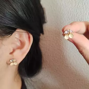 Серьги с опаловой вишней, женские серьги-гвоздики для осени и зимы, нишевый дизайн, высококлассные серьги-гвоздики, легкие, роскошные, ретро, темпераментные серьги