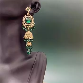 Серьги с подвесками для женщин, модные женские украшения зелёный