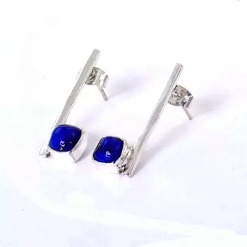 Серьги с подвесками из стерлингового серебра 925 пробы с лазуритом, женские серьги с драгоценными камнями ручной работы синий