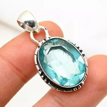 Серьги с подвеской из швейцарского голубого топаза, ювелирные изделия с подвеской из стерлингового серебра 925 пробы, подвеска ручной работы, серебряные украшения для подарка 1.45 Inches синий