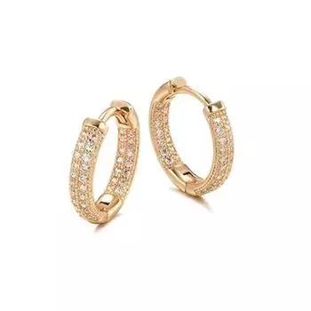 Серьги с покрытием из розового золота 18 карат, стильные, модные, из меди и циркония, для женщин и девушек.