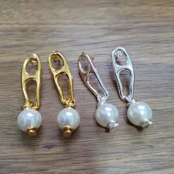 Серьги с полым нерегулярным жемчугом, нишевый дизайн ювелирных изделий, расширенный серебряный