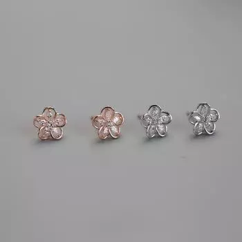Серьги с полыми цветами из циркония, женские модные серьги в стиле Ins, маленькие, свежие, милые, легкие, роскошные серьги