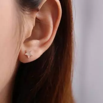 Серьги с пятиконечной звездой неправильной формы для женщин, корейский стиль, маленькие, свежие и милые, модные серьги для девушек