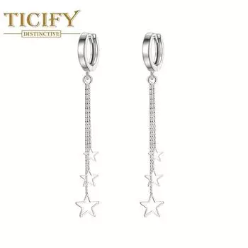 Серьги с пятиконечной звездой Temperament, длинные девчачьи, милые, универсальные и элегантные серьги белый