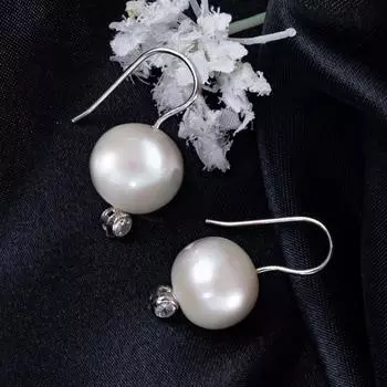 Серьги с пресноводным жемчугом и крючком из стерлингового серебра 925 пробы, модные простые украшения из жемчуга с кубическим цирконием для женщин и девочек, праздничные подарки белый