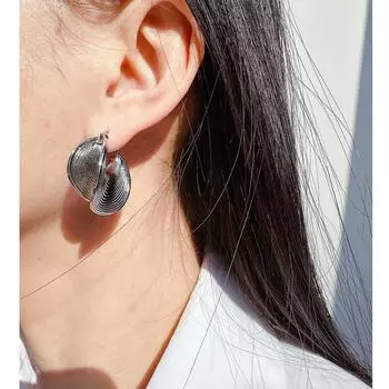 Серьги с преувеличенной нерегулярной текстурой и матовой отделкой, модные, темпераментные, персонализированные металлические серьги-пряжки 714 золотой