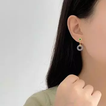 Серьги с пряжкой Xiangyun Ping An, легкие, роскошные, индивидуальные, универсальные, в стиле искусства, маленькие, свежие серьги