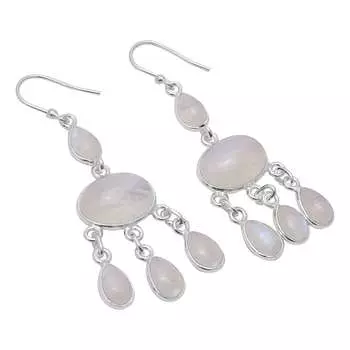 Серьги с радужным лунным камнем, твердые серьги из стерлингового серебра 925 пробы, серьги ручной работы, ювелирные изделия, подарок для женщин и девочек, E-2292