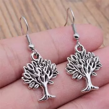 Серьги с растением «Древо жизни», автомобильные подвески, аксессуары для ювелирных изделий, размер 18X19 мм