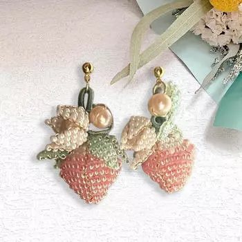 Серьги с розовой клубникой, серьги с фруктами, повседневные летние милые женские украшения для