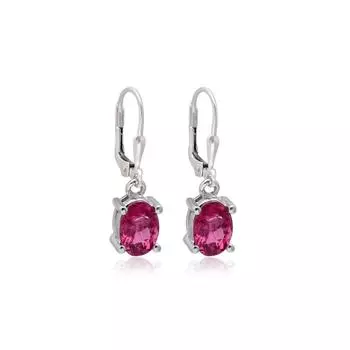 Серьги с рубеллитом и турмалином AAA+ из стерлингового серебра 925 пробы ~ Украшения ручной работы