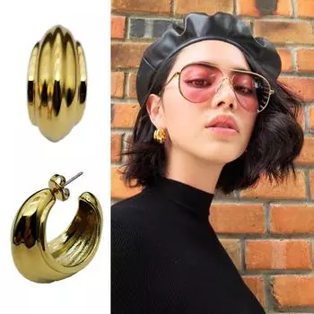 Серьги с серебряным игольчатым покрытием, серьги из золота 18 карат в форме полукруга, женские простые аксессуары