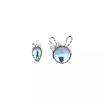 Серьги с серебряным покрытием S925, асимметричные серьги с лунным камнем и кроликом, новые компактные серьги с бриллиантами, женские осенние серьги