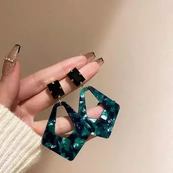 Серьги с серебряными иглами, акриловые геометрические серьги, элитные нишевые модные серьги, простые и модные женские серьги