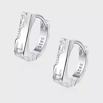 Серьги с текстурой из стерлингового серебра 925 пробы, женские серьги-гвоздики с нишевым дизайном, сломленное чувство хип-хопа, слегка инкрустированные, холодный ветер