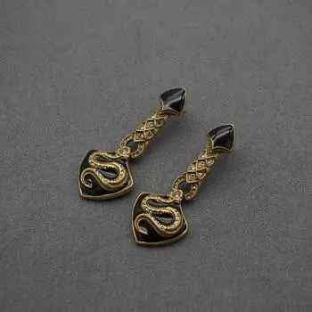 Серьги с тиснением под змею бренда Mihmily, нишевый дизайн в стиле ретро