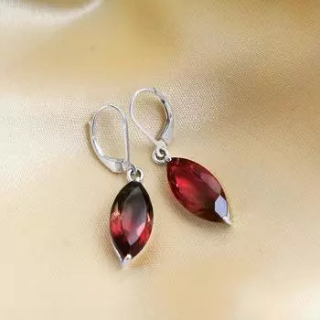 Серьги с турмалином, серьги ручной работы, серьги с замком-русалкой, серебро 925 пробы, женские серьги