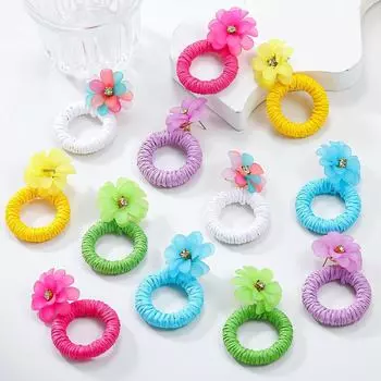 «Серьги с весенними цветами рафии — женские круглые плетеные украшения в европейском и американском стиле» фиолетовый