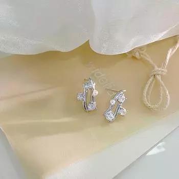 Серьги с волнистым жемчугом Niche Unique Design Sense Summer Marine Earrings Earrings High-end
