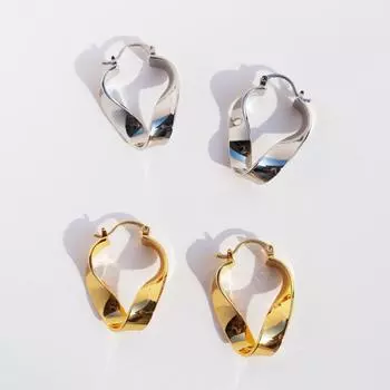 Серьги с закрученными нерегулярными геометрическими фигурами в стиле «холодный ветер» Модные металлические пряжки для ушей «ветер» 173 золотой