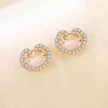 Серьги с замком безопасности Opal Ruyi, женские, легкие, роскошные, нишевый дизайн, серьги с замком на долгие годы