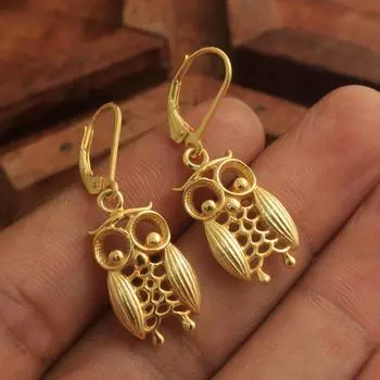 Серьги с замком на рычаге из желтого золота, твердые ювелирные изделия из стерлингового серебра 925 пробы золотой/жёлтый